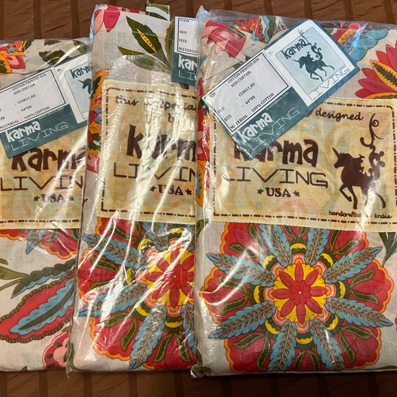 karma living Accents Nwt 3 Karma Living Cotton Curtain Panels 44x88